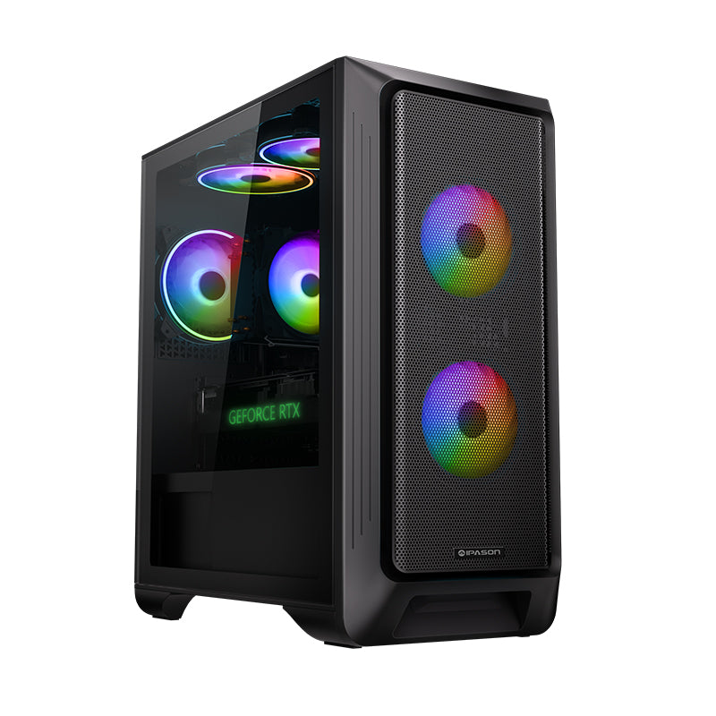 IPASON Gaming Desktop Pc, Intel I5 12400F, GeForce RTX 4060 8GB, 500GB Ssd Nvme, 16G DDR4, RGB, Wifi , Win11 Home