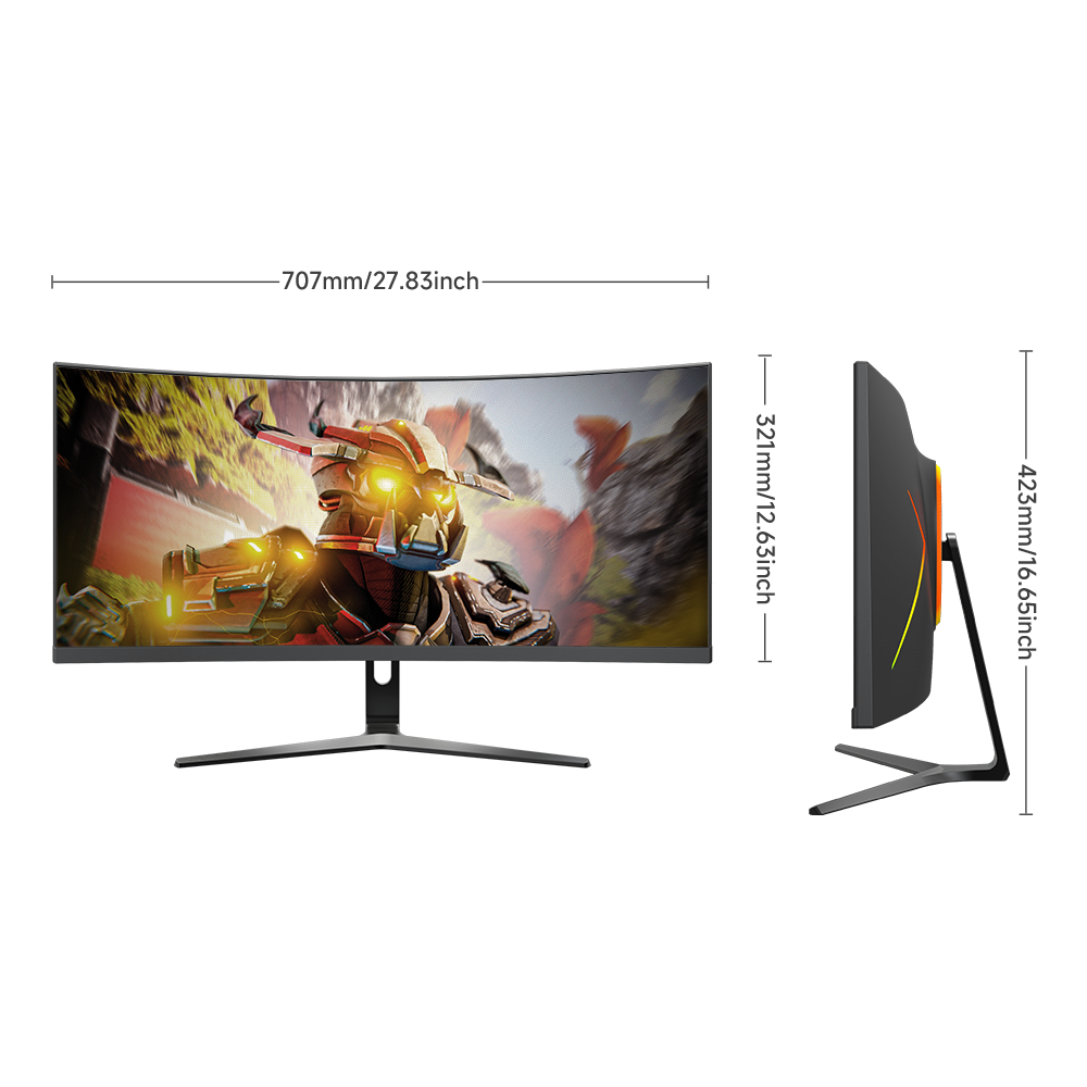 IPASON E3025W-M 29.5-inch 120Hz 2K Curved Gaming Monitor 1ms FreeSync Premium, 2560*1080 VA 1800R Display, (MPRT),Blue Light Filte, 97% 97%, 2x DisplayPort 1.4, 2x HDMI 2.0