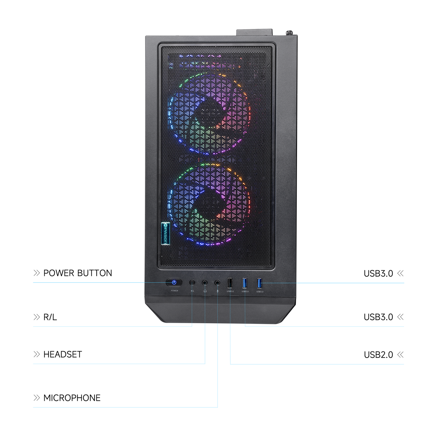 Ipason IPASON FireDragon G1 SE Pro AMD Ryzen 5 7500F up to 5.0GHz RTX4060TI DDR5 32G 5600MHz1T M.2 SSD Windows 11 Home Pc for Gaming