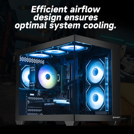 IPASON Prebuilt Gaming Desktop PC, Ryzen 7 5700X,NVIDIA RTX 5060 Ti 16GB DDR4 RAM, 1TB NVMe SSD, 550W PSU, Liquid Cooler, Wi-Fi, RGB Fans, Windows 11
