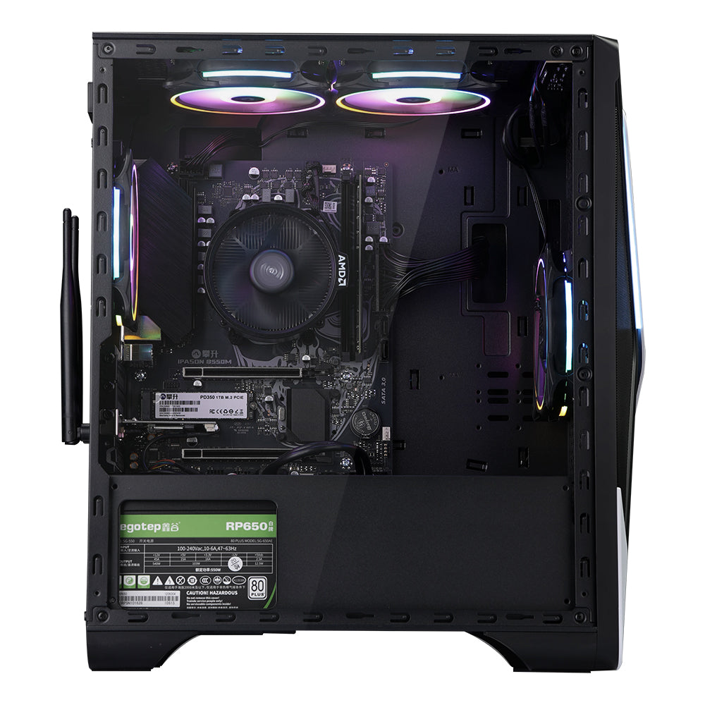 IPASON Gaming PC S7 AMD Ryzen 5 5600G/16G/1T