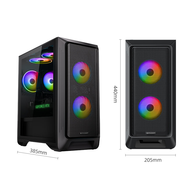 IPASON Gaming Desktop Pc, Intel I5 12400F, GeForce RTX 4060 8GB, 500GB Ssd Nvme, 16G DDR4, RGB, Wifi , Win11 Home