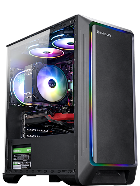 Ipason IPASON FireDragon G1 AMD Ryzen 5 5600 6x Cores 12x Threads RTX 3060 DUO 12G V2 L DDR4 16G Kingston Nvme 1T M.2 SSD Windows 11 Home Gaming Desktops