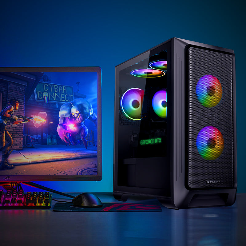 IPASON Gaming Desktop Pc, Intel I5 12400F, GeForce RTX 4060 8GB, 500GB Ssd Nvme, 16G DDR4, RGB, Wifi , Win11 Home