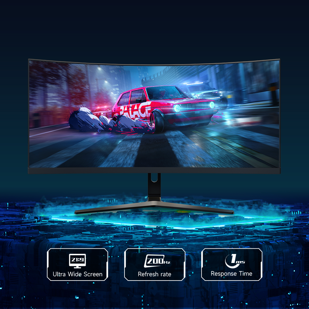 IPASON E3025W-M 29.5-inch 120Hz 2K Curved Gaming Monitor 1ms FreeSync Premium, 2560*1080 VA 1800R Display, (MPRT),Blue Light Filte, 97% 97%, 2x DisplayPort 1.4, 2x HDMI 2.0