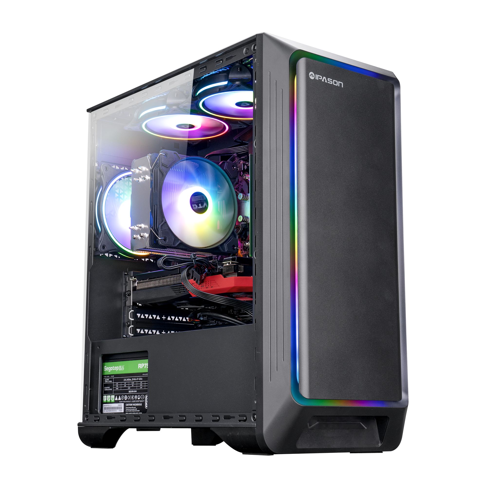 Ipason IPASON FireDragon G1 Ultra AMD Ryzen 5 5600 up to 4.4 GHz RTX4060TI DDR4 16G 3200MHz 1T M.2 SSD Windows 11 Home Pre Built Gaming Pc