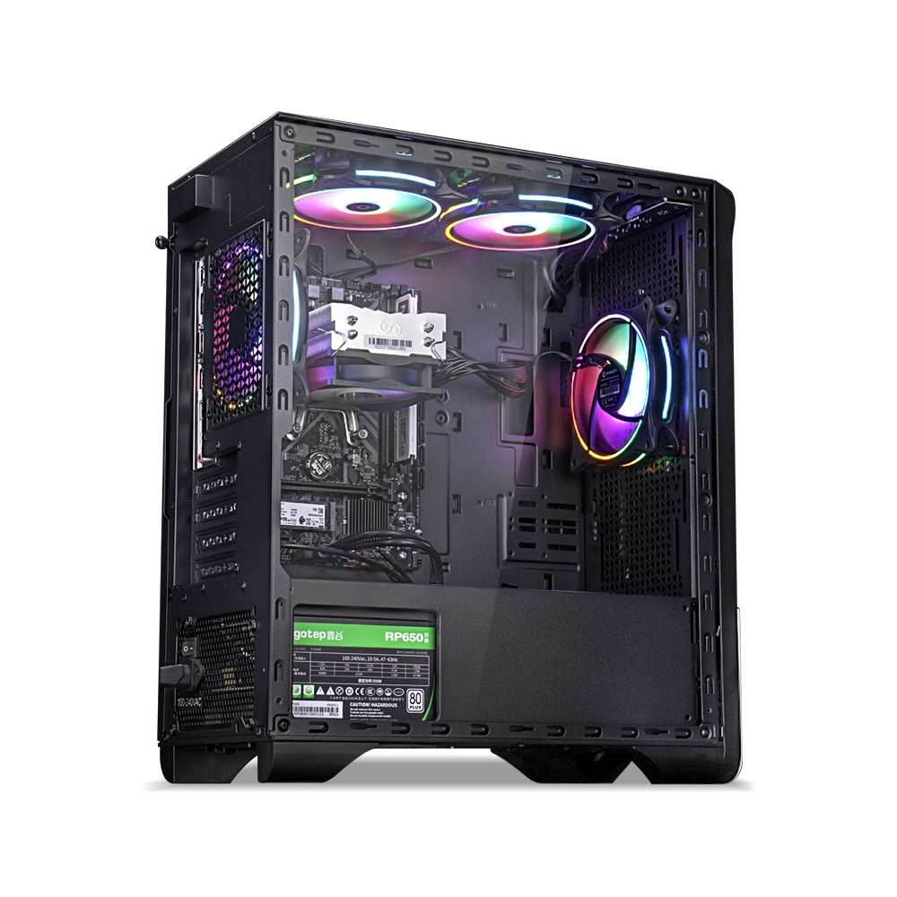 Ipason Battlefield S7 AMD Ryzen 5 5600G 6x Cores 12x Threads up to 4.4GHz Radeon Grap hics DDR4 16G 3200MHz Kingston Nvme 1T M.2 SSD Windows 11 Home Gaming Desktop PC