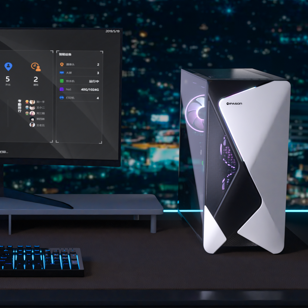 Ipason Battlefield S7 AMD Ryzen 5 5600G 6x Cores 12x Threads up to 4.4GHz Radeon Grap hics DDR4 16G 3200MHz Kingston Nvme 1T M.2 SSD Windows 11 Home Gaming Desktop PC