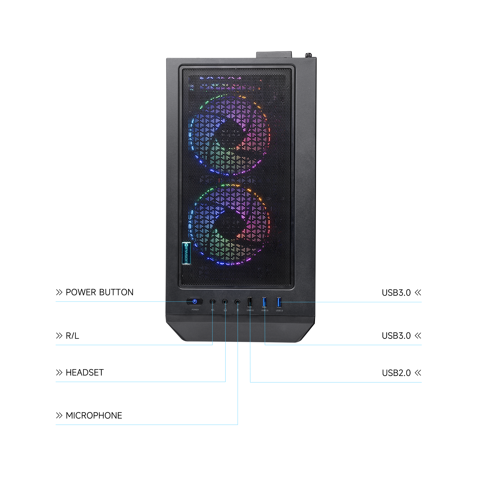 Ipason IPASON FireDragon G1 AE AMD Ryzen 5 5600 6x Cores 12x Threads up to 4.4 GHz RX7600 16G Ram Kingston Nvme 1T M.2 SSD Windows 11 Home Desktop Gaming Pc