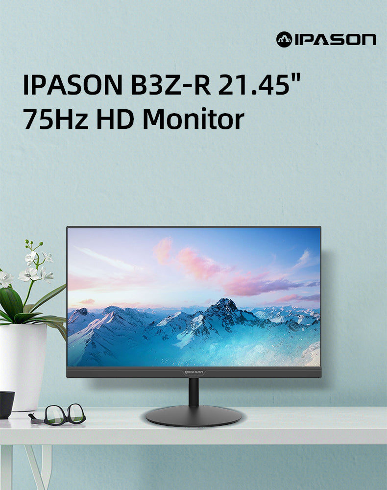 IPASON B3Z-R 21.45-Inch Business Gaming Monitor, 75Hz Refresh Rate, FHD 1080P, Eye Care Screen Display For Esport, Office, And Home