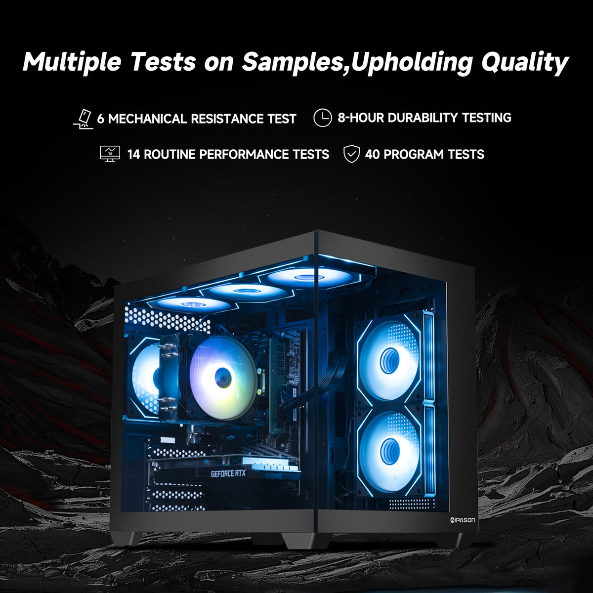 IPASON Prebuilt Gaming Desktop PC, Ryzen 7 5700X,NVIDIA RTX 5060 Ti 16GB DDR4 RAM, 1TB NVMe SSD, 550W PSU, Liquid Cooler, Wi-Fi, RGB Fans, Windows 11